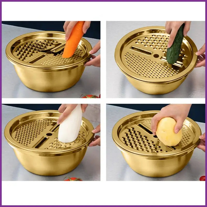 Série De 7 Bols Doré