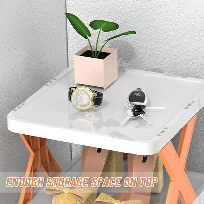 Étagère à chaussures pliable étroite avec 5 niveaux - En plastique