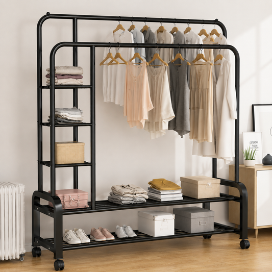 Cintre métal double grand modèle avec étagères
