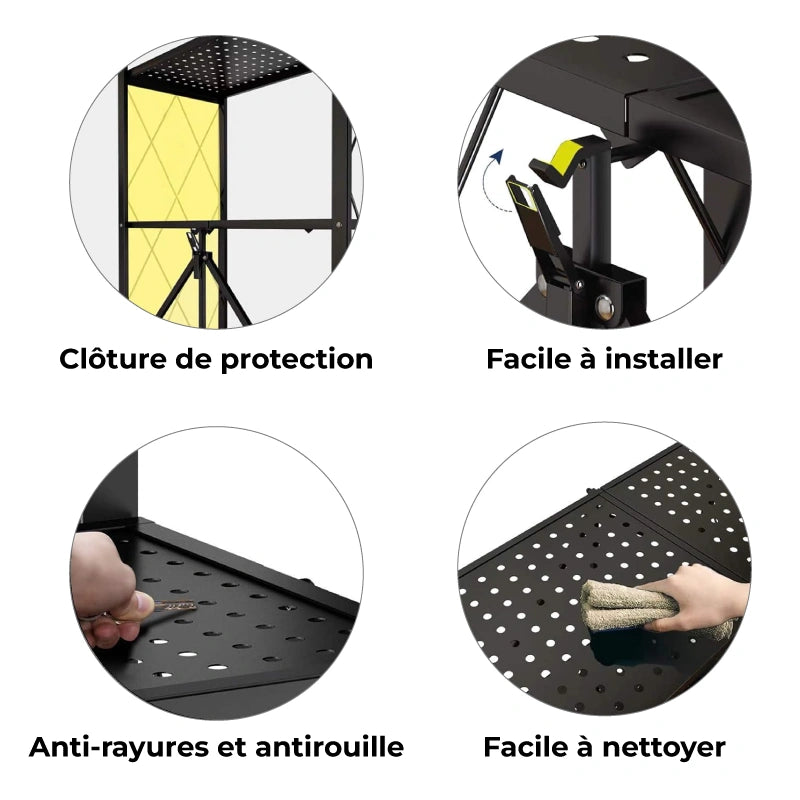 Étagère de Rangement Pliable En métal | 4 niveaux