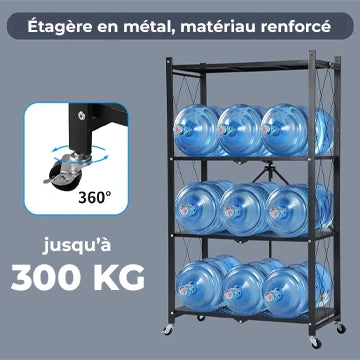 Étagère de Rangement Pliable En métal | 4 niveaux