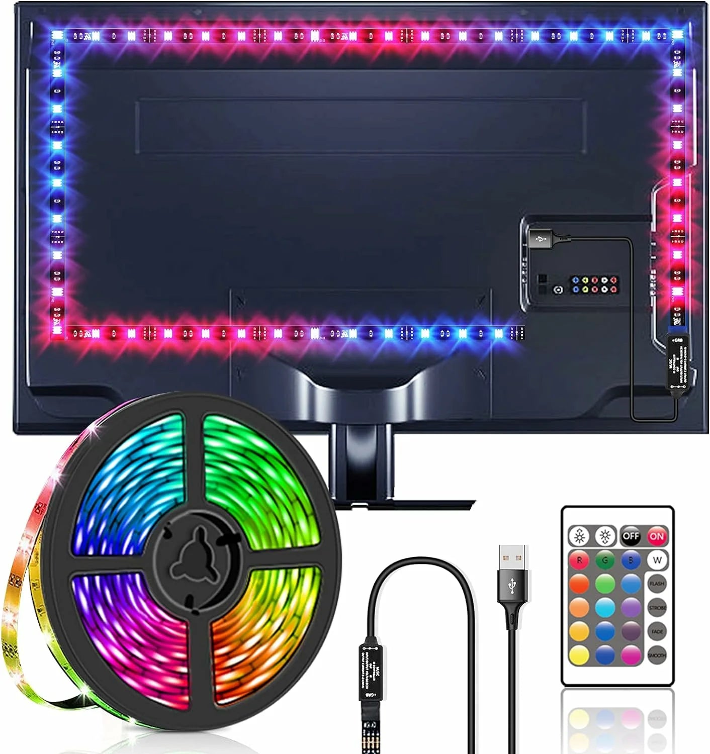 Bande lumineuse pour TV LED 24 couleurs différentes