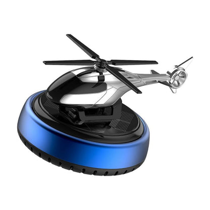 Diffuseur d’arômes rotatif à énergie solaire – Design hélicoptère (Bleu)