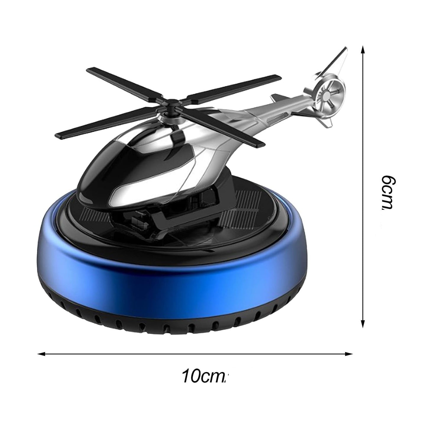 Diffuseur d’arômes rotatif à énergie solaire – Design hélicoptère (Bleu)