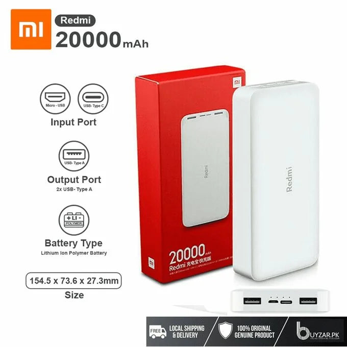 Redmi Power Bank 20000 MAh Charge rapide18W