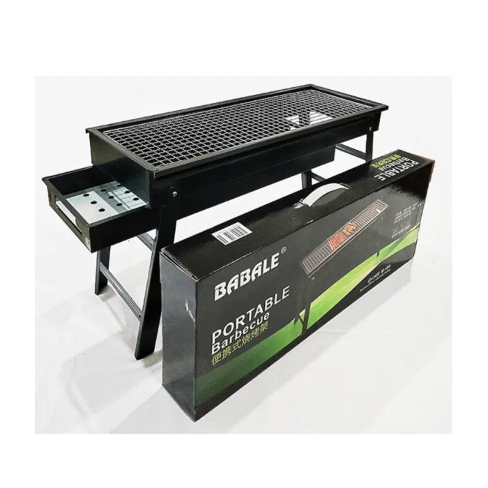 Barbecue A Charbon Rectangulaire 23cm x 33.5cmx 6cm Pied Pliable