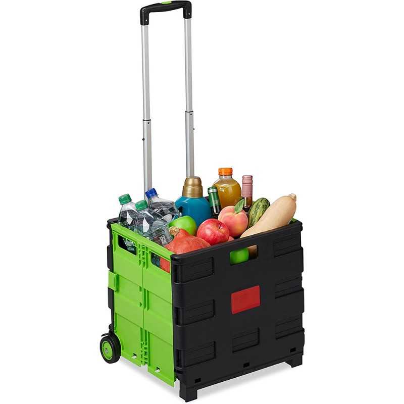 Chariot de course pliable Vert - Homex Market