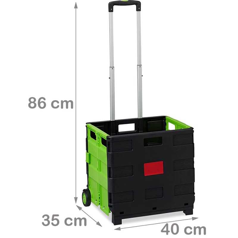 Chariot de course pliable Vert - Homex Market