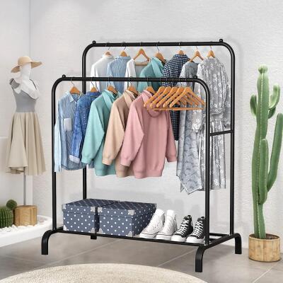 Cintre acier double avec étagère à chaussures - Homex Market