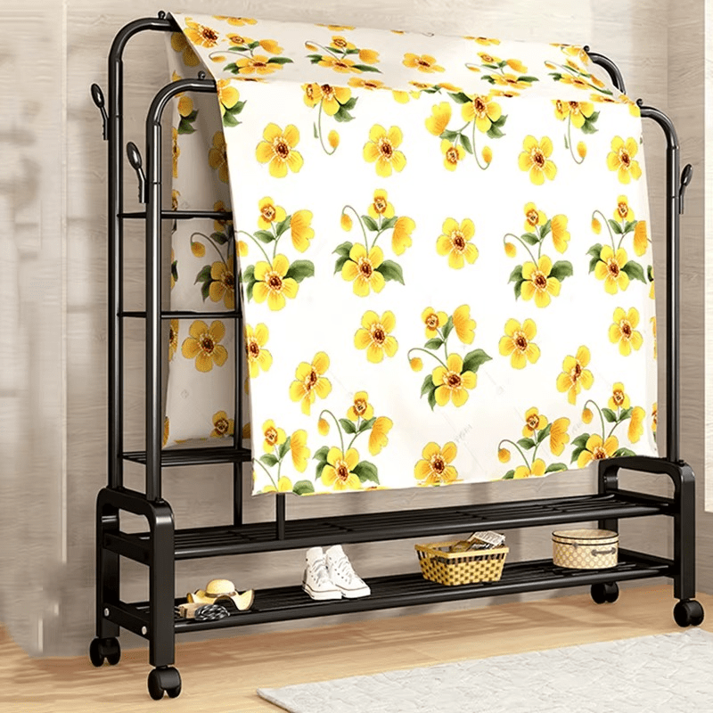 Cintre métal double grand modèle avec étagères - Homex Market