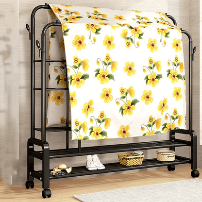 Cintre métal double grand modèle avec étagères - Homex Market