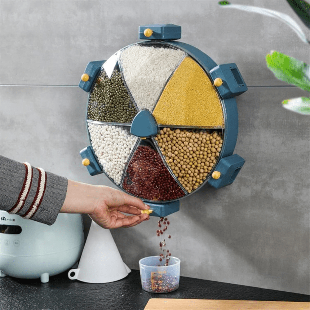 Distributeur de Grains Mural Rotatif 360° – Étanche et Sans Perçage - Homex Market