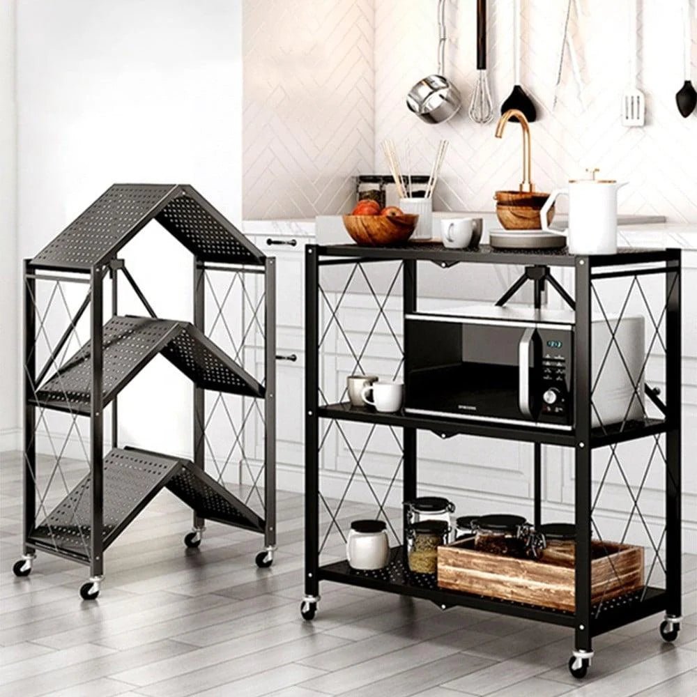 Étagère de Rangement Pliable En métal | 3 niveaux - Homex Market
