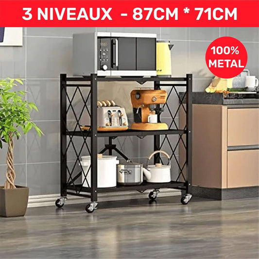 Étagère de Rangement Pliable En métal | 3 niveaux - Homex Market