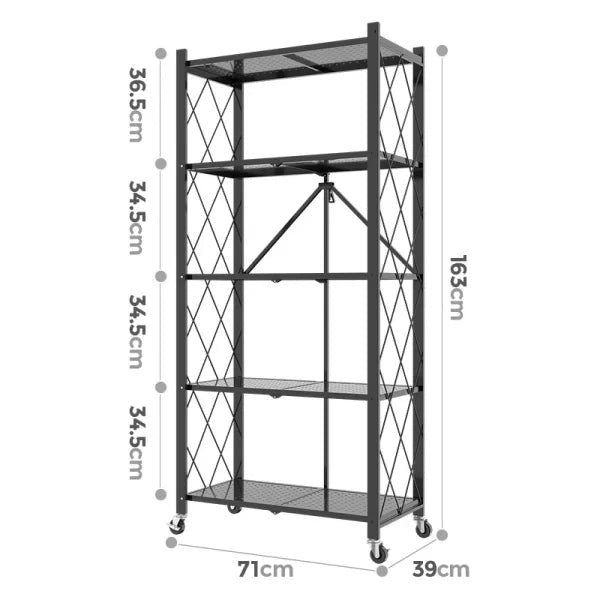 Étagère de Rangement Pliable En métal | 5 niveaux - Homex Market