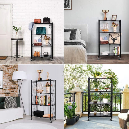 Étagère de Rangement Pliable En métal | 4 niveaux