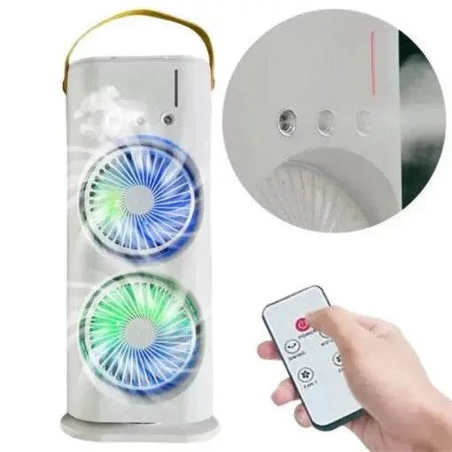 Mini Ventilateur Double Spray Rechargeable 90° - Homex Market