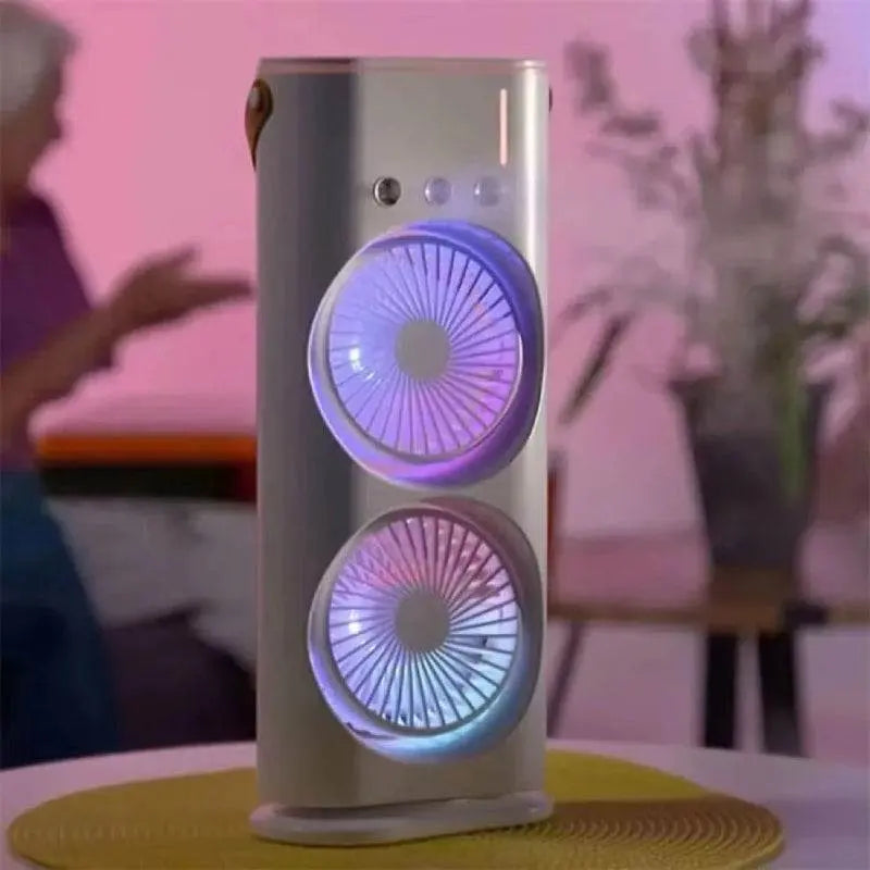 Mini Ventilateur Double Spray Rechargeable 90° - Homex Market