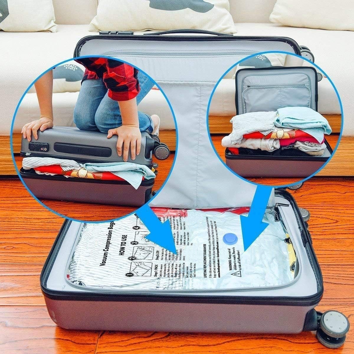 Pack de 5 Sacs de Rangement Sous Vide avec Pompe – Réutilisable - Homex Market