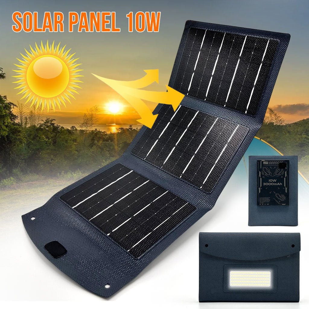 Panneau Solaire USB Pliable 10W – Power Bank Portable 3000mAh - Homex Market