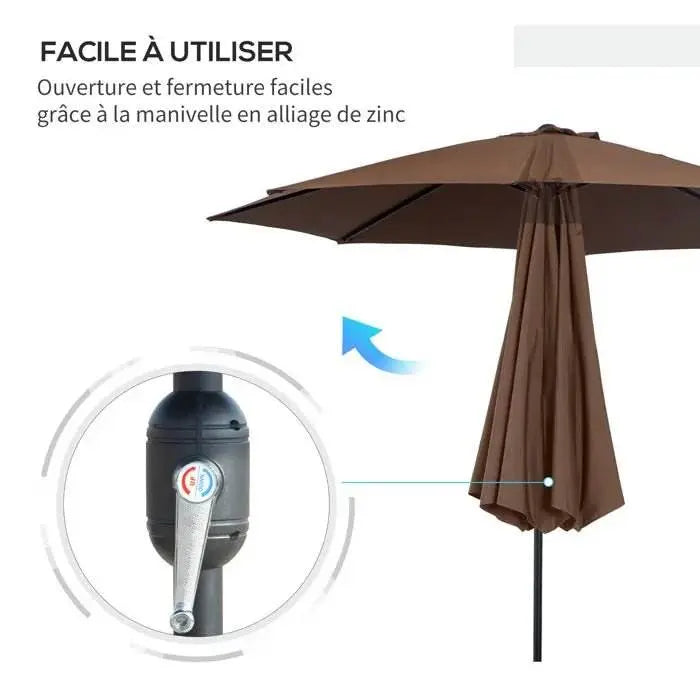 Parasol pliable avec manivelle - Homex Market