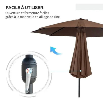 Parasol pliable avec manivelle - Homex Market