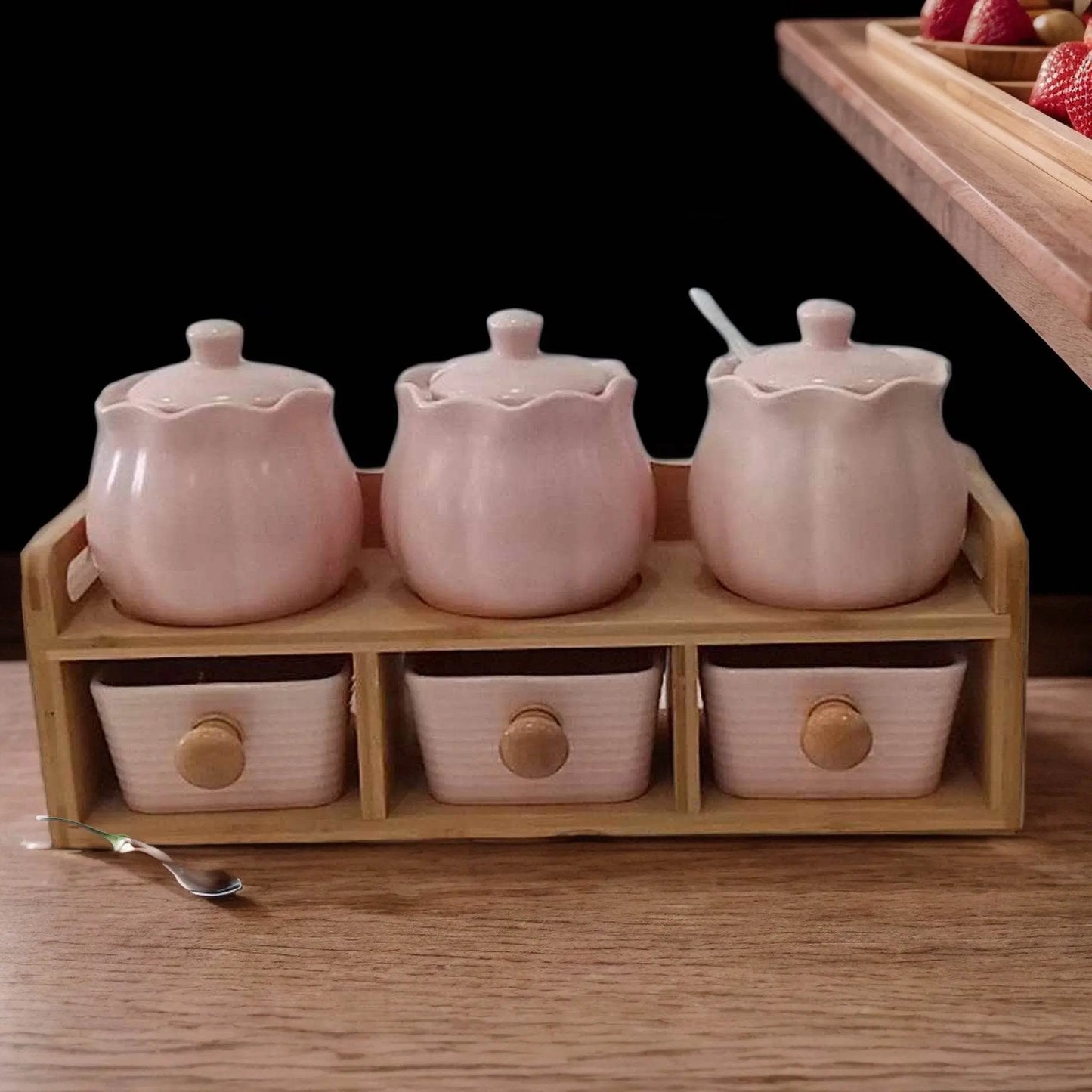 Pot d’assaisonnement Rose en céramique - Homex Market