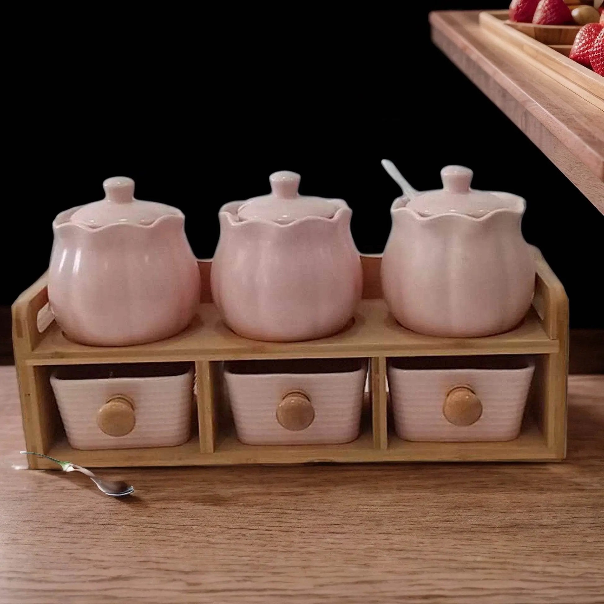 Pot d’assaisonnement Rose en céramique - Homex Market