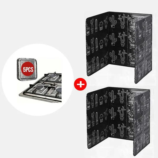 Pack de 2 Plaques de déflecteur de cuisinière + 5 Couverture pour Brûleur