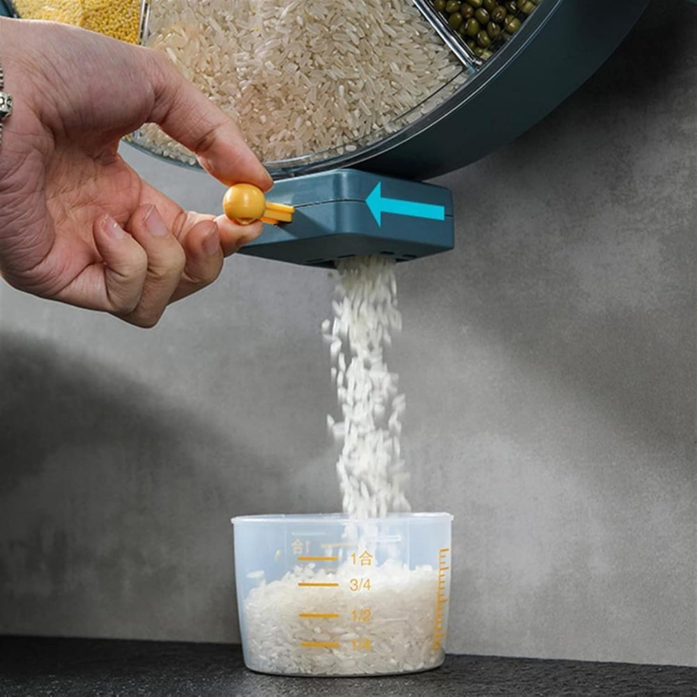 Distributeur de Grains Mural Rotatif 360° – Étanche et Sans Perçage