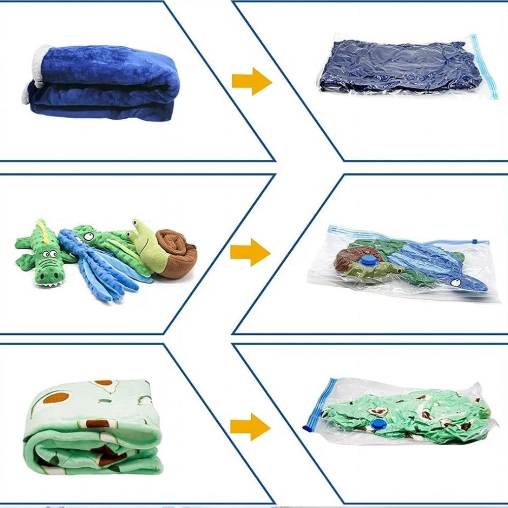 Pack de 5 Sacs de Rangement Sous Vide avec Pompe – Réutilisable