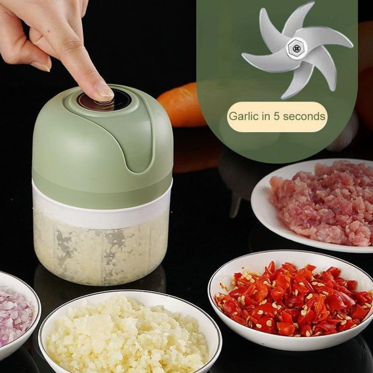 Mini Hachoir à l’Ail Rechargeable 250 ml