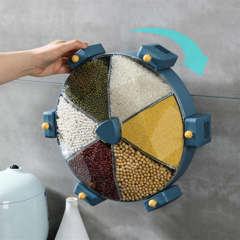 Distributeur de Grains Mural Rotatif 360° – Étanche et Sans Perçage