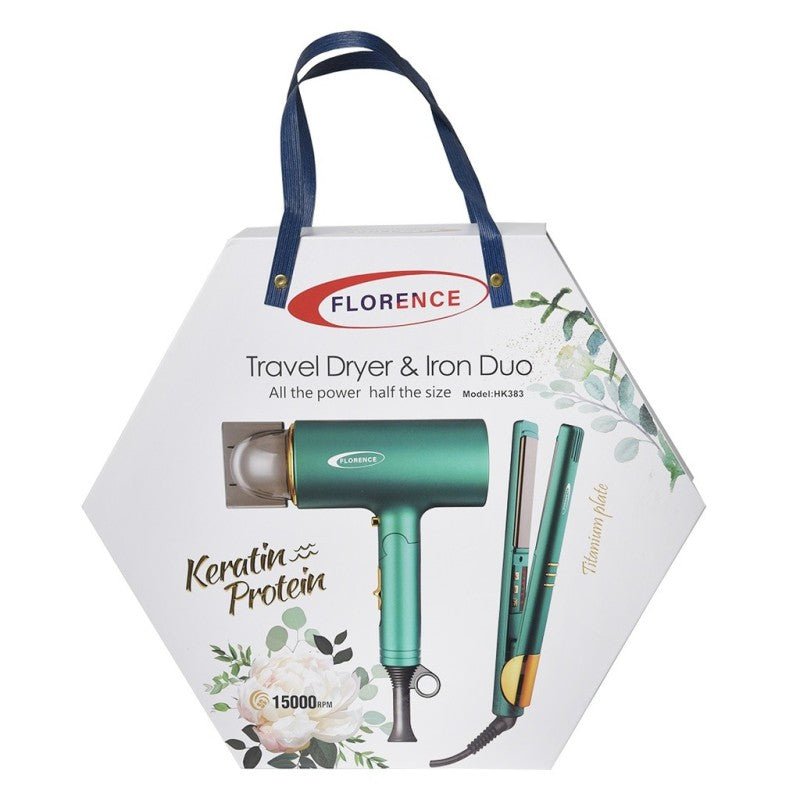 Séche cheveux 2200W + Lisseur 250W - Florence HK - 383 - Homex Market