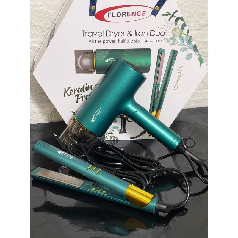 Séche cheveux 2200W + Lisseur 250W - Florence HK - 383 - Homex Market
