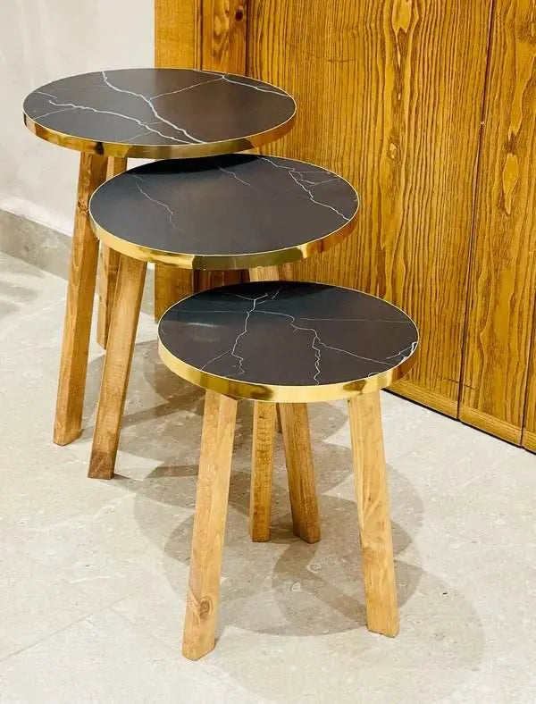 Série de 3 Tables Basses en Bois - Homex Market