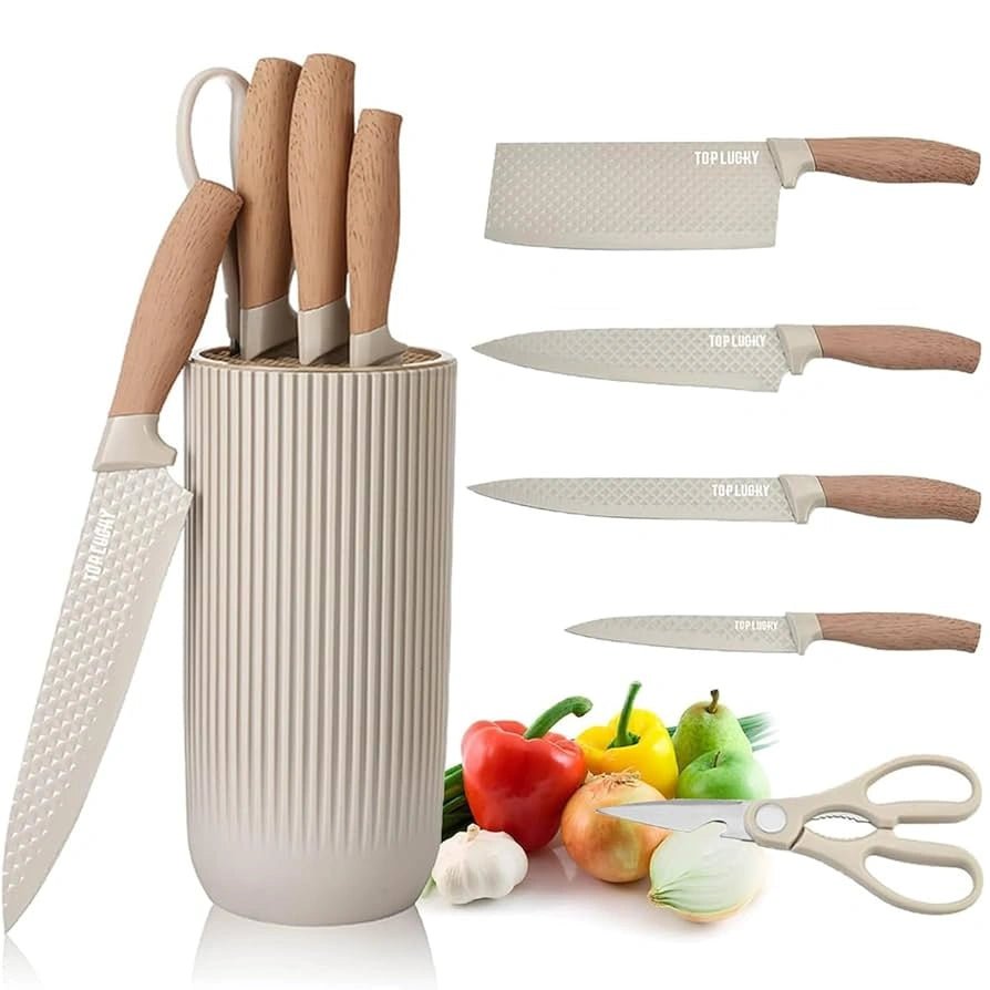 Set de 5 Couteaux de Cuisine en Acier Inoxydable avec Support - Homex Market