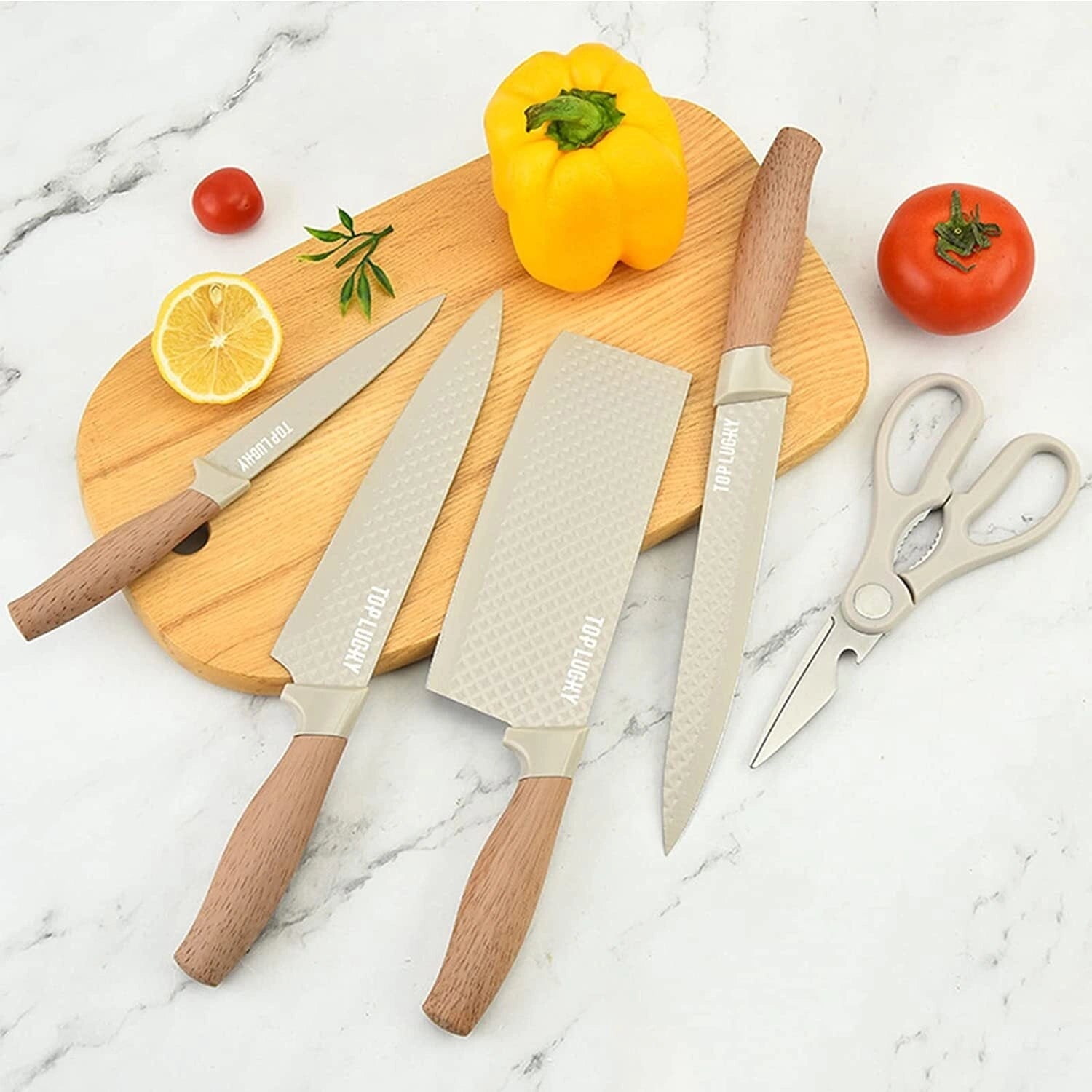 Set de 5 Couteaux de Cuisine en Acier Inoxydable avec Support - Homex Market