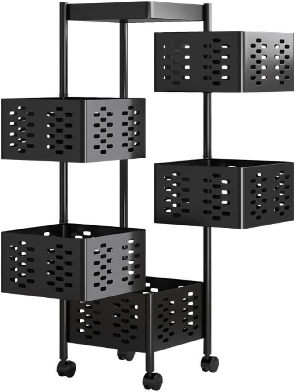 Support de rangement rotatif pour cuisine à 5 niveaux avec 4 Roues - Homex Market