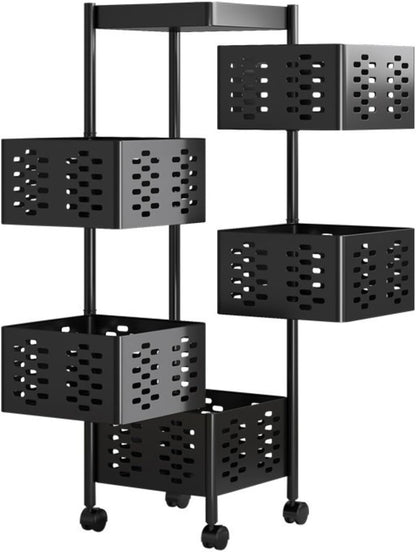 Support de rangement rotatif pour cuisine à 5 niveaux avec 4 Roues - Homex Market